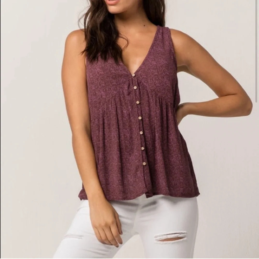 O’Neill chrystie button up vest tank